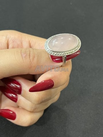 Bague en argent et pierre Quartz Rose naturel 💕