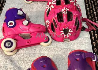 patins à roues alignées roses pour enfants 28