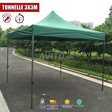 Tonnelle Pliable 3x3 M - VERT - Protection UV