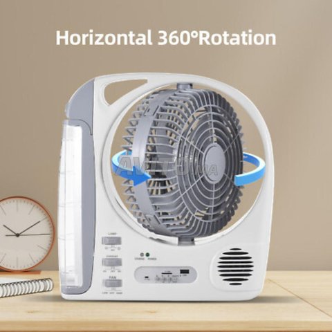 6 in 1 Ventilateur Bluethooth Powerbank solaire