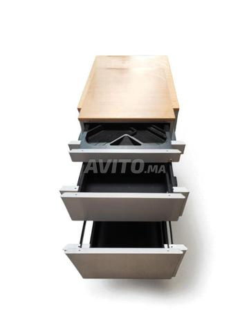 Caisson 3 tiroirs métalliques rangement stylo gris - 2