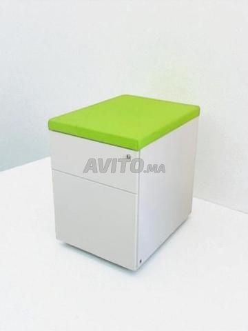 Caisson à roulette Magencia blanc avec top tissus vert - 2