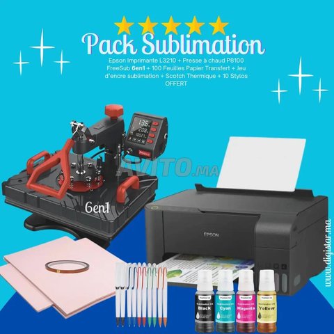 Sublimation 6en1 A4 – Epson L3210 Presse 38×30