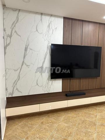 Meuble TV Bois Effet Marbre Sur Mesure