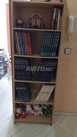 Bibliothèque et petit rayonnage léger en bois 