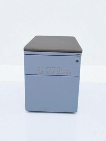 Caisson bas bureau 2 tiroirs avec top en tissus - 2