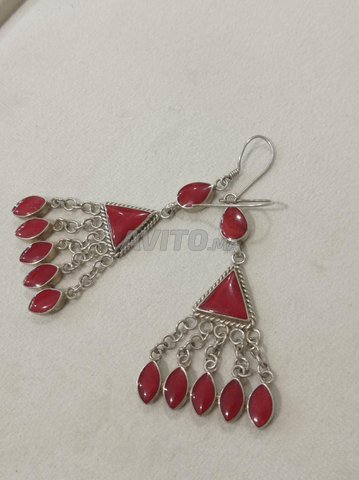 Boucles d'oreilles en argent et Corail Rouge 😍