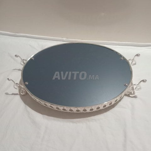 Plateau miroir à thé oval