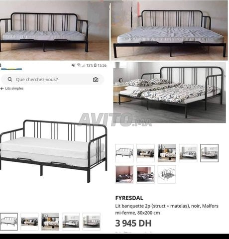 lit canapé ikea avec 2 matelats