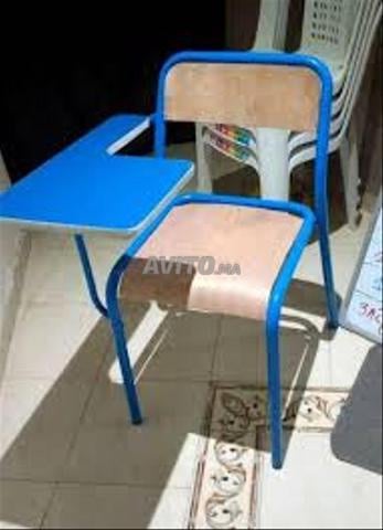 chaise semi métallique carré écritoire en bois