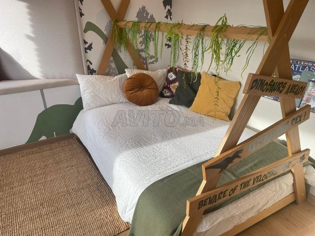 Lit Tipi, Matela, Bureau, Chaise, Rangement
