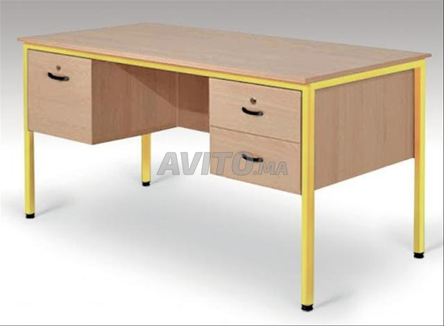 Bureau semi métallique avec caisson métallique  - 2