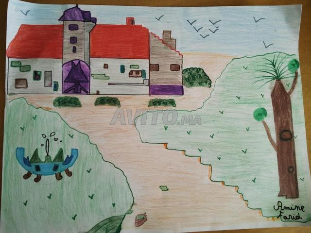 ✅ لوحة فنية مرسومة باليد من أنامل طفل موهوب