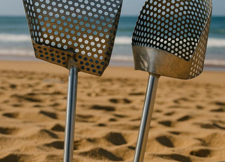 Pelle à sable en inox pour détection de métaux 