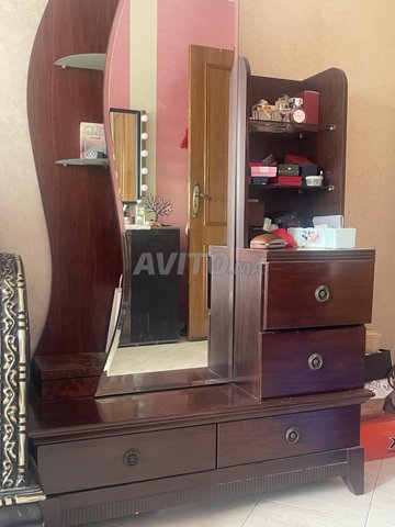 Coiffeuse Art Déco bois miroir vintage