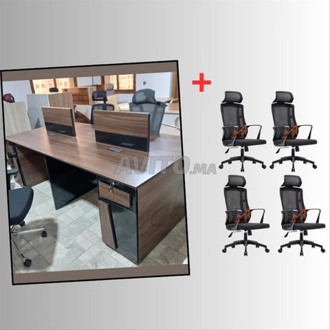 ✨ طقم مكتب Bench 4 أماكن➕4 كراسي 1