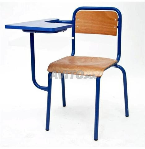 Chaise semi métallique dossier rond avec écritoire - 2