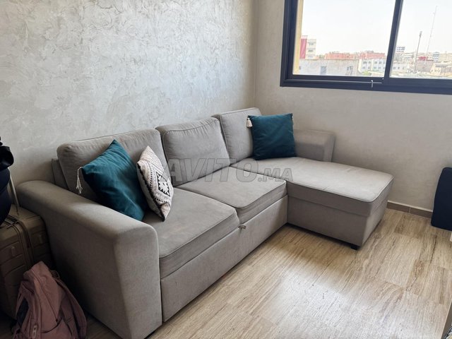 canapé d’angle avec fonction lit  met coffre 