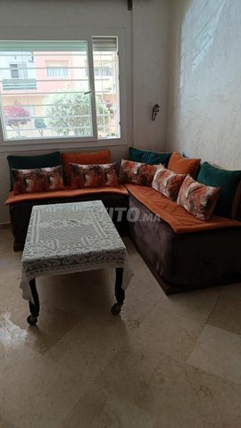 Salon L en velour 2 faces avec table