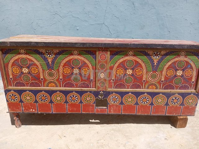 صندوق خشبي مغربي قديم أكثر من 80 سنة عتيق