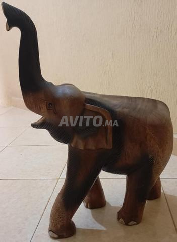 Sculpture Éléphant Bois massif artisanal 4kg 49cm - 2
