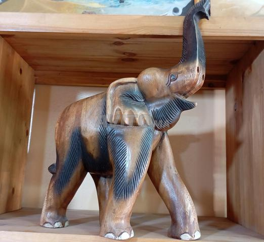 Sculpture Éléphant Bois massif artisanal 4kg 49cm