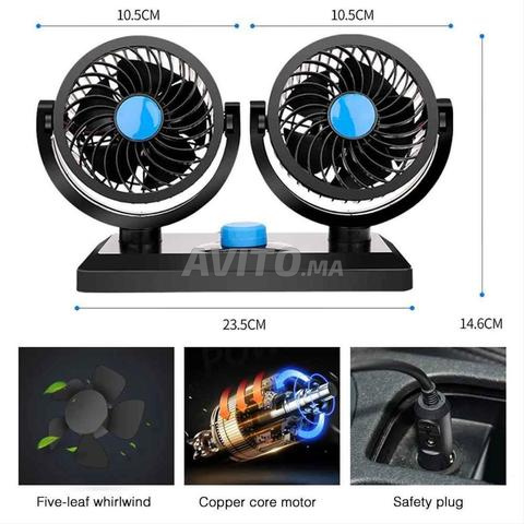 ventilateur voiture double tête  - 2