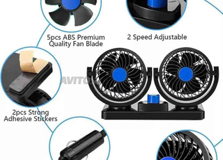 ventilateur voiture double tête 