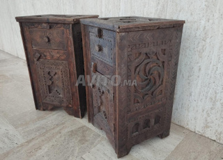 meuble chevet en bois ancien