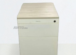 Caisson bas roulette blanc finition bois Magencia