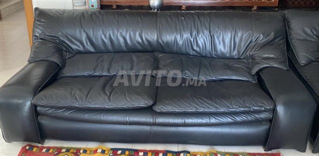 Salon en vrai cuir 