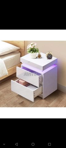 Table chevet 2 tiroir avec led