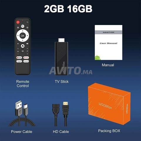 Mini Clé TV H96 MAX Android 14 Façade Core Wifi6