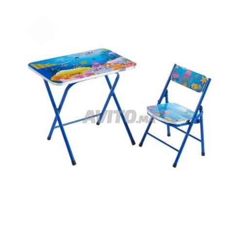 Table chaise enfant en bois métal 