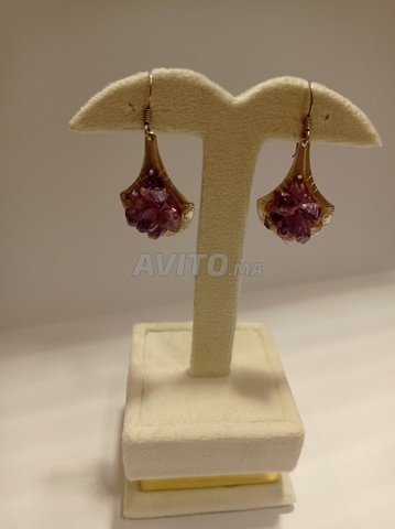 Boucles d'oreilles en argent 925 et Améthyste 