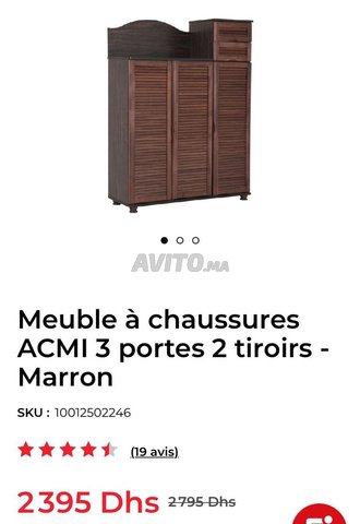 meubles à chaussures 3 portes