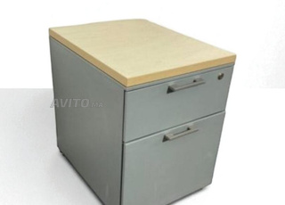 Caisson métal 2 tiroirs finition chêne