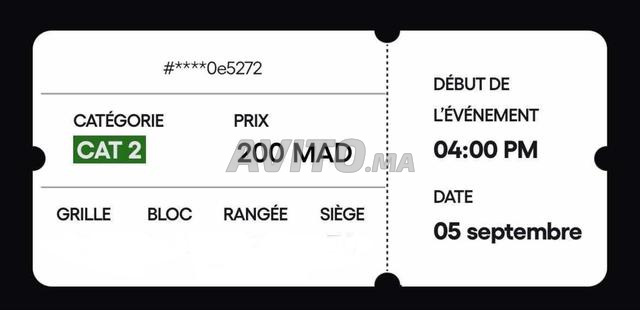 Billet maroc niger cat 2 grille 3