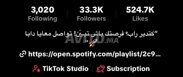 Accnt tiktok 33k kywslo les vidéos hta 1m vu