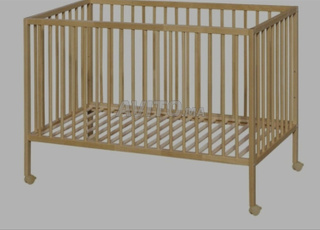 Lit Bébé JAD 60x120cm Avec Roulettes - Beige