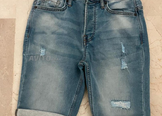 short jean bleu