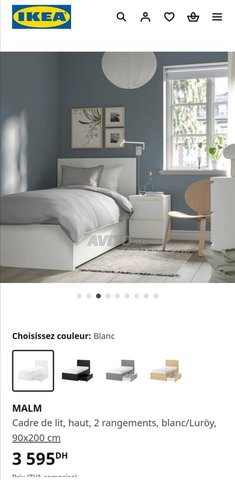 lit malm de ikea 90/200