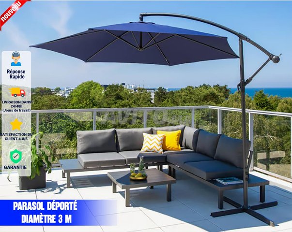 Parasol Déporté Inclinable Rabattable 3M