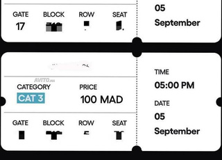 2 Billet Maroc Niger CAT 3