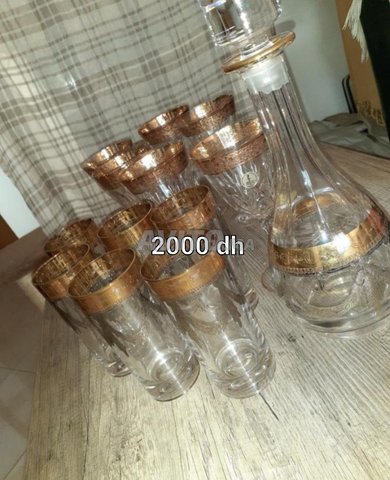 Carafe et verres cristal 