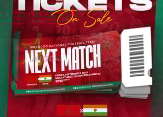 Ticket Maroc Vs Niger CAT 2 CAT 3