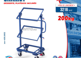Chariot desserte plateaux inclinés – 200kg