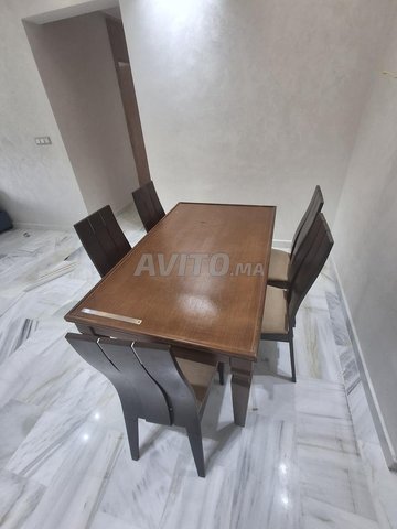 طاولة طعام من الخشب الصلب مع 6 كراسي