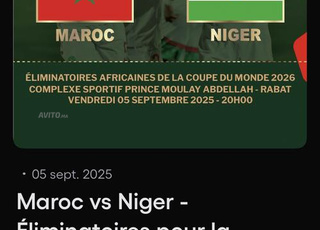 ticket match maroc vs niger