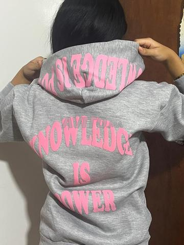 Hoodie Zip “Knowledge is Power”  Taille M